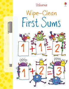 Книги для детей: Wipe-clean first sums [Usborne]
