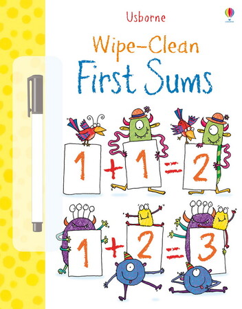 Рисование, раскраски: Wipe-clean first sums [Usborne]