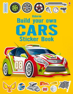 Книги про транспорт: Build your own cars sticker book [Usborne]