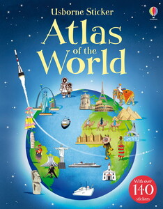Альбомы с наклейками: Sticker atlas of the world [Usborne]