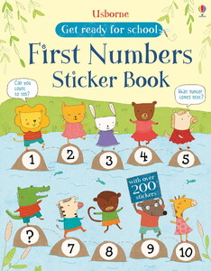Навчання лічбі та математиці: Get ready for school first numbers sticker book