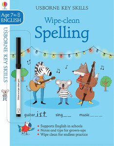 Обучение чтению, азбуке: Wipe-clean spelling (возраст 7-8) [Usborne]