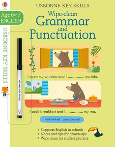 Книги для дітей: Wipe-clean grammar and punctuation (возраст 6-7) [Usborne]
