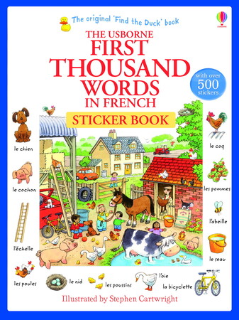 Альбоми з наклейками: First Thousand Words in French Sticker Book [Usborne]