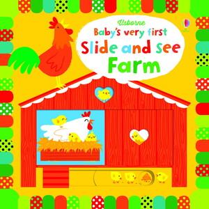 Книги про тварин: Baby's Very First Slide and See Farm [Usborne]