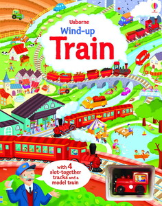 Wind-up train book with slot-together tracks [Usborne]