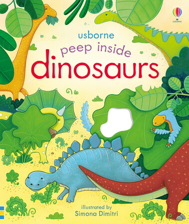 Книги про динозавров: Peep Inside Dinosaurs [Usborne]