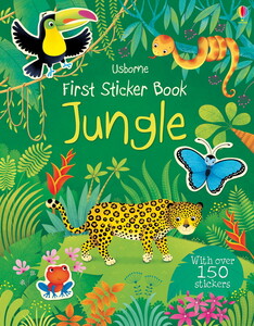 Книги про животных: First Sticker Book Jungle - [Usborne]