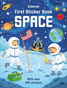 Альбоми з наклейками: First Sticker Book Space [Usborne]
