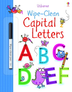 Обучение чтению, азбуке: Wipe-clean Capital Letters [Usborne]