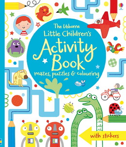 Альбомы с наклейками: Little Children's Activity Book mazes, puzzles and colouring [Usborne]
