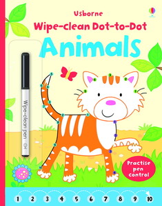 Книги про тварин: Wipe-clean Dot-to-dot Animals