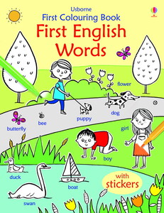Обучение чтению, азбуке: First Colouring Book First English Words