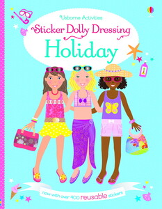 Книги для дітей: Sticker Dolly Dressing On Holiday [Usborne]