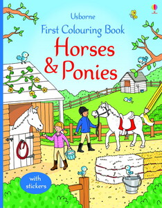 Изучение цветов и форм: First Colouring Book Horses and Ponies