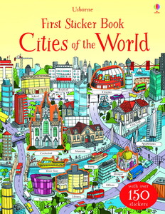 Книги для детей: First Sticker Book Cities of the World