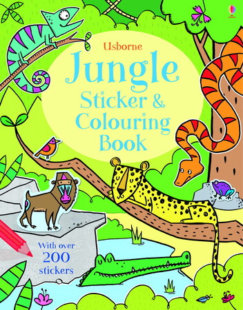 Альбоми з наклейками: Jungle Sticker and Colouring Book