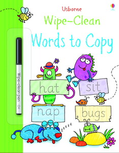 Обучение чтению, азбуке: Wipe-clean Words to Copy with pen