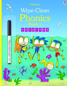 Книги для детей: Wipe-clean Phonics book 1 [Usborne]