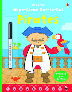 Книги для дітей: Wipe-clean Dot-to-dot Pirates [Usborne]