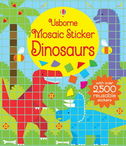 Книги про динозавров: Mosaic Sticker Dinosaurs [Usborne]