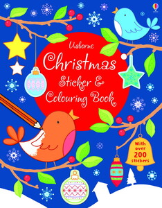 Рисование, раскраски: Christmas Sticker and Colouring Book [Usborne]