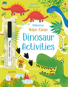 Книги с логическими заданиями: Wipe-clean dinosaur activities [Usborne]