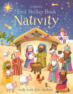 Книги для дітей: First Sticker Book Nativity [Usborne]