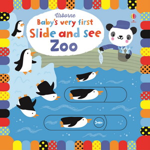 Книги про животных: Baby's very first Slide and see zoo [Usborne]