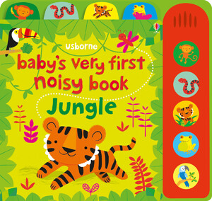 Книги про животных: Babys very first noisy book: Jungle [Usborne]