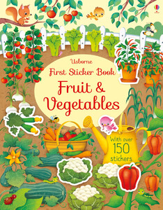 Альбомы с наклейками: Fruit and vegetables - First sticker books [Usborne]