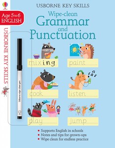 Книги для дітей: Wipe-clean grammar and punctuation (возраст 5-6) [Usborne]
