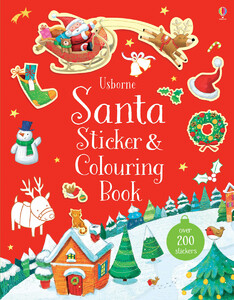 Альбомы с наклейками: Santa sticker and colouring book -  [Usborne]