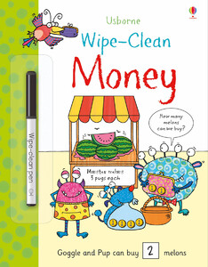 Книги з логічними завданнями: Wipe-clean money [Usborne]