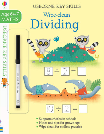 Навчання лічбі та математиці: Wipe-clean dividing 6-7 [Usborne]