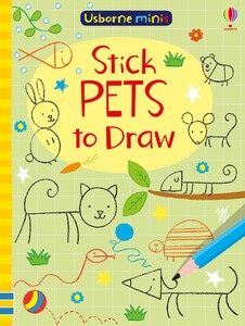 Книги про тварин: Stick pets to draw [Usborne]