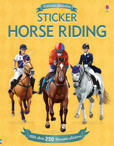 Книги про животных: Sticker horse riding [Usborne]