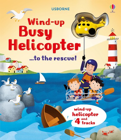 З заводними іграшками: Wind-up busy helicopter...to the rescue [Usborne]