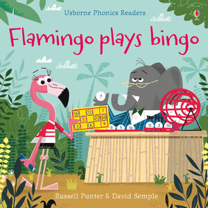 Книги про животных: Flamingo plays bingo [Usborne]