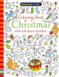 Малювання, розмальовки: Colouring book Christmas with rub-down transfers [Usborne]