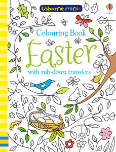 Книги для детей: Colouring Book Easter with Rub Downs [Usborne]