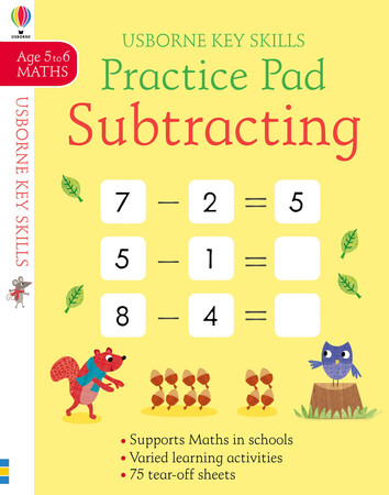 Книги з логічними завданнями: Subtracting practice pad 5-6 [Usborne]