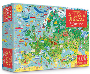 Подорожі. Атласи і мапи: Карта Європи. Книга-атлас і пазл в комплекті [Usborne]
