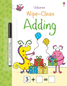 Книги для детей: Wipe-clean adding [Usborne]