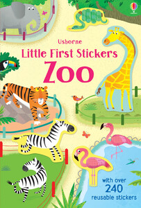 Книги про животных: Little first stickers zoo [Usborne]