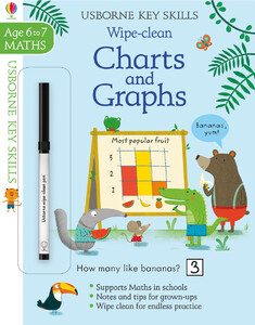 Книги с логическими заданиями: Wipe-clean charts and graphs 6-7 [Usborne]