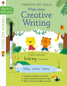 Обучение чтению, азбуке: Wipe-Clean Creative Writing (возраст 6-7) [Usborne]
