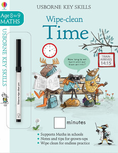 Навчання лічбі та математиці: Wipe-clean time 8-9 [Usborne]