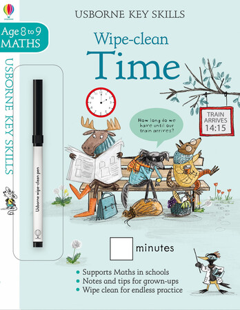 Обучение счёту и математике: Wipe-clean time 8-9 [Usborne]