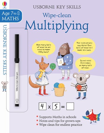 Обучение счёту и математике: Wipe-Clean Multiplying 7-8 [Usborne]
